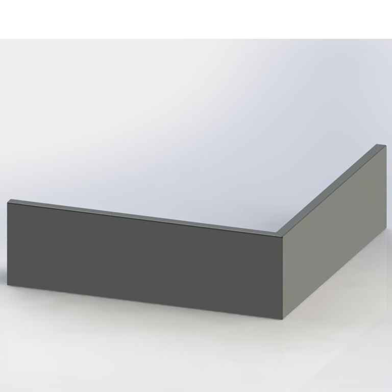Praškasto lakirane čelični potporni zid vanjski kut 100 x 100 cm (visina 30 cm)