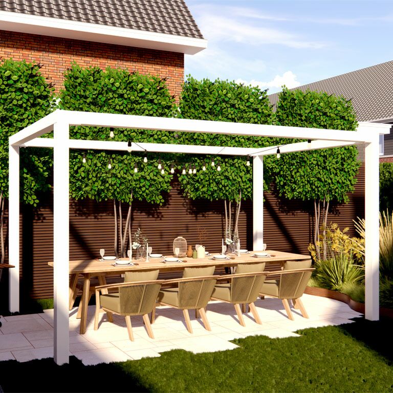 Praškasto lakirane čelična pergola kvadrat sustav 324 x 250 cm