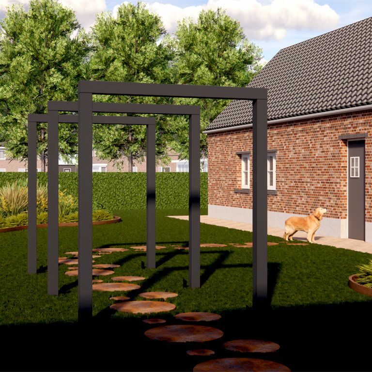 Praškasto lakirane čelična pergola ravno 150 cm