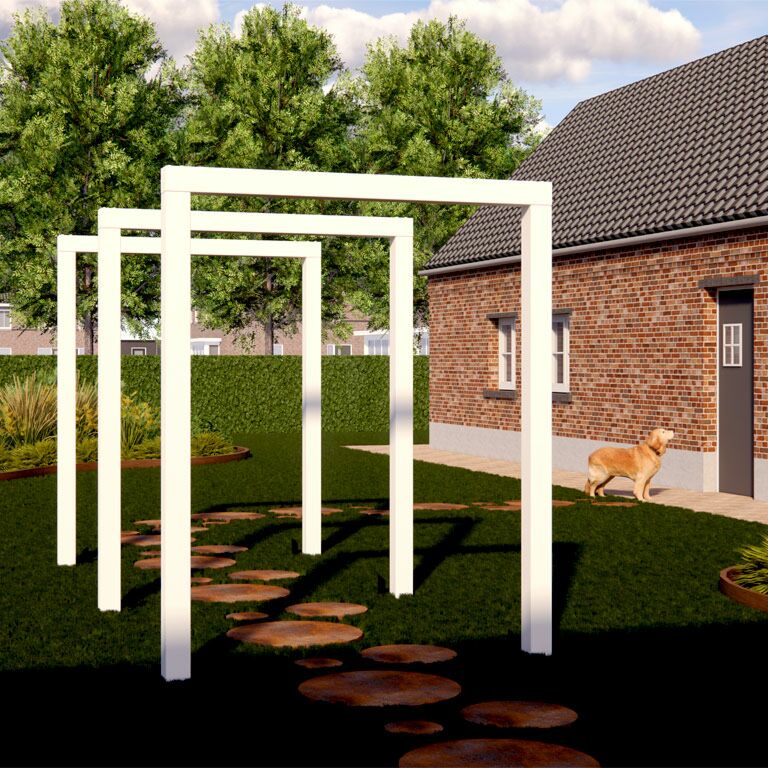 Praškasto lakirane čelična pergola ravno 250 cm