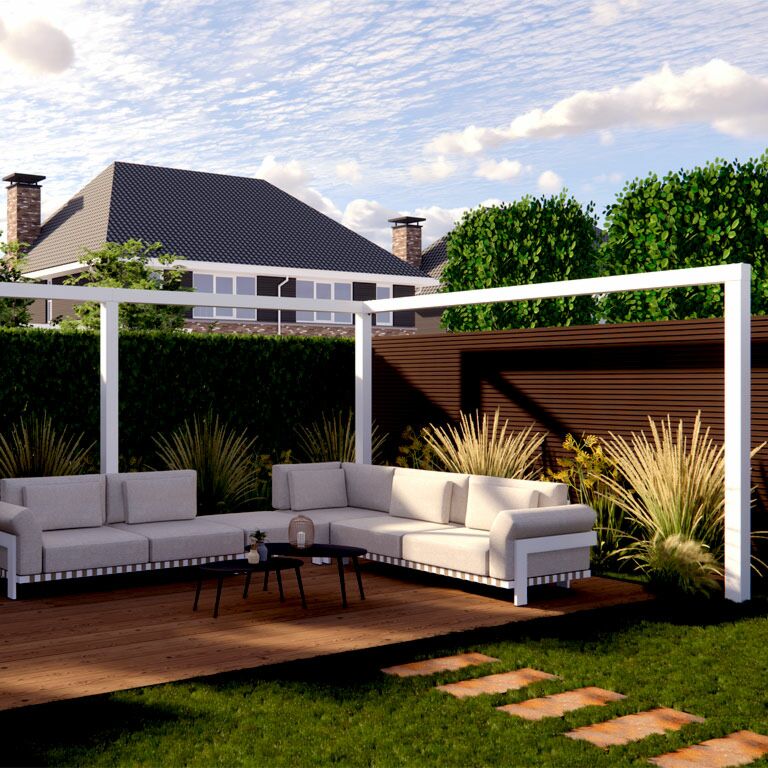 Praškasto lakirane čelična pergola kutni sustavi 600 x 412 cm