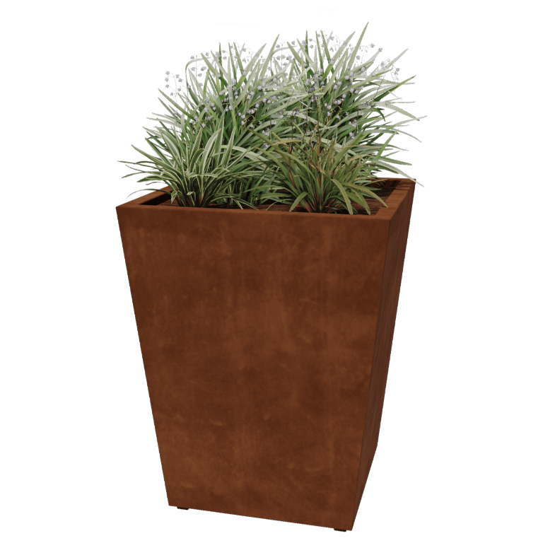 Zavarena corten čelična tegla za cvijeće Konus 80 x 80 x 100 cm