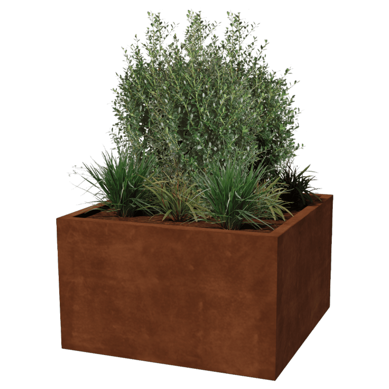 Zavarena corten čelična tegla za cvijeće Montana 100 x 100 x 60 cm