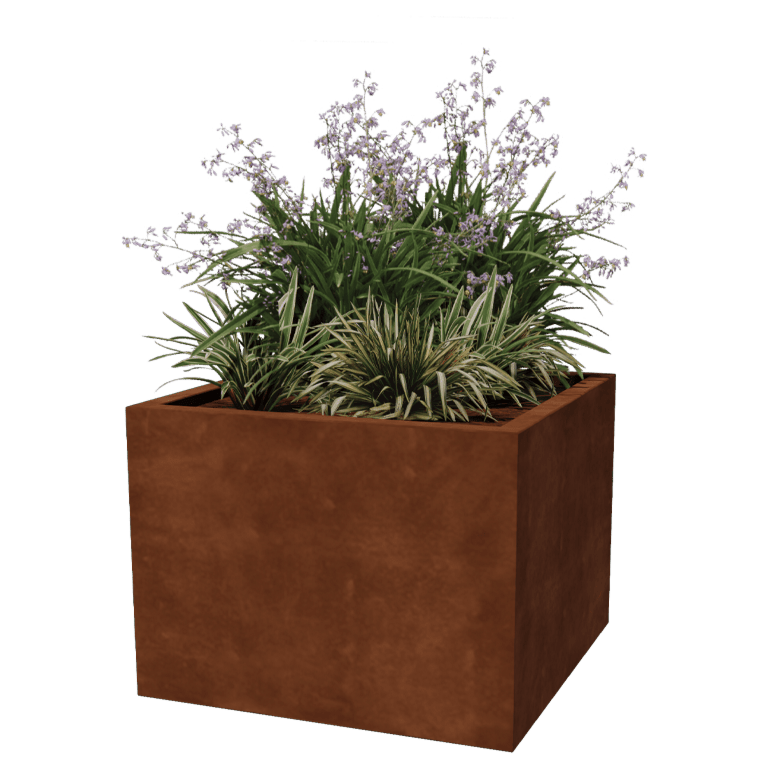 Zavarena corten čelična tegla za cvijeće Montana 80 x 80 x 60 cm