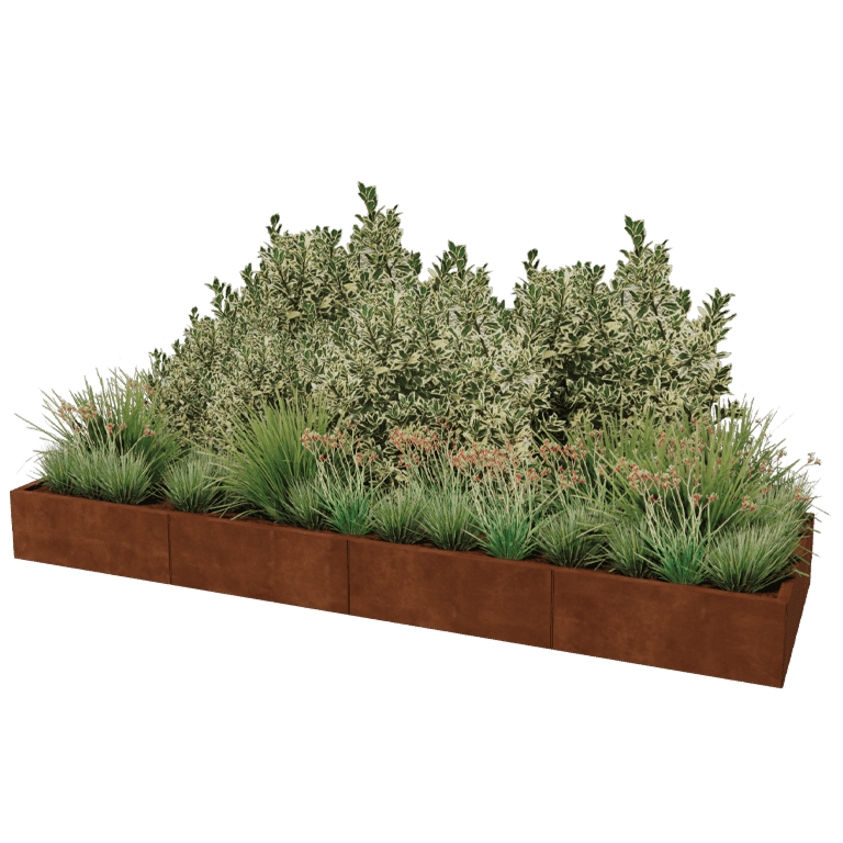 Corten čelična tegla za cvijeće Texas xxl 320 x 100 cm