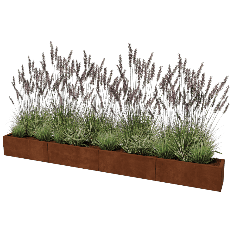 Corten čelična tegla za cvijeće Texas xxl 320 x 30 cm