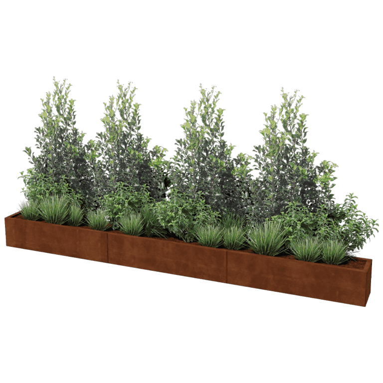 Corten čelična tegla za cvijeće Texas xxl 360 x 30 cm