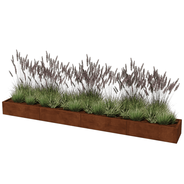 Corten čelična tegla za cvijeće Texas xxl 400 x 50 cm