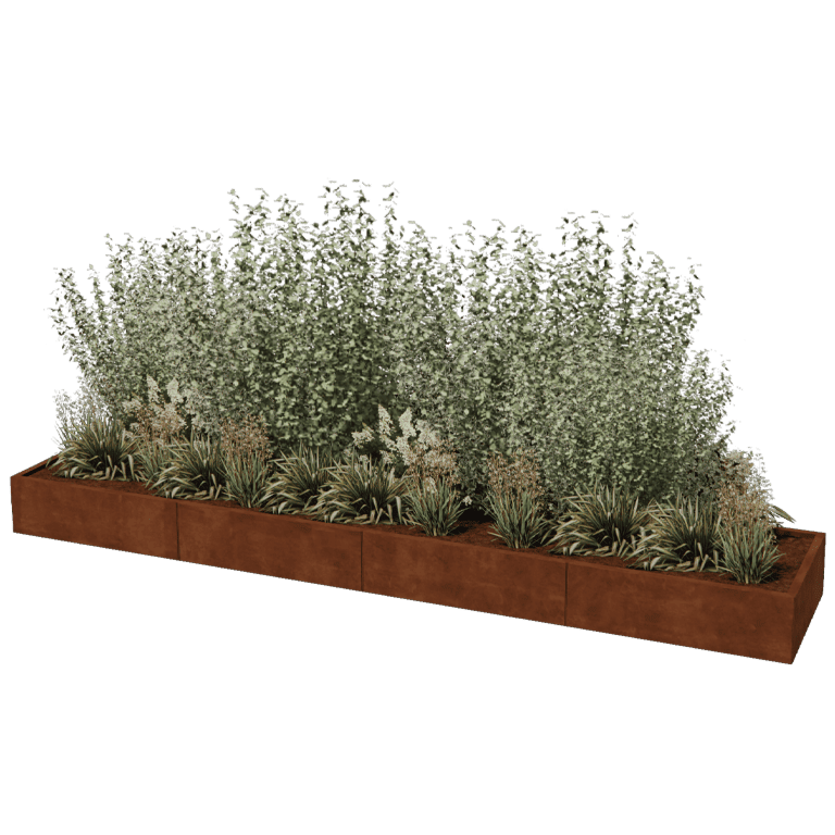 Corten čelična tegla za cvijeće Texas xxl 400 x 80 cm