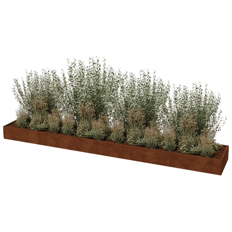 Corten čelična tegla za cvijeće Texas xxl 500 x 80 cm