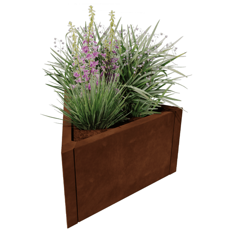 Corten čelična tegla za cvijeće Alaska jednakostranični 60 cm