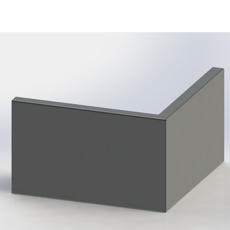 Praškasto lakirane čelični potporni zid vanjski kut 100 x 100 cm (visina 50 cm)