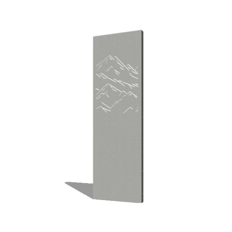 Praškasto lakirane čelični vrtni panel planine kompozicija 3 60 x 6 x 190 cm
