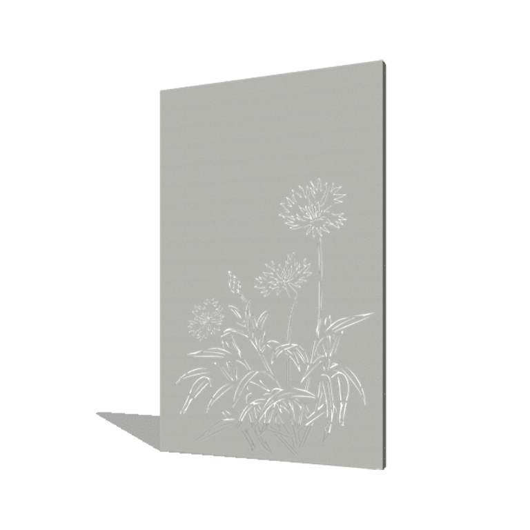 Praškasto lakirane čelični vrtni panel plavi cvijet 120 x 6 x 190 cm