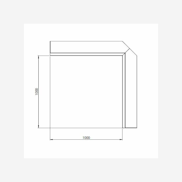 Corten čelični potporni zid unutarnji kut 100 x 100 cm (visina 50 cm)