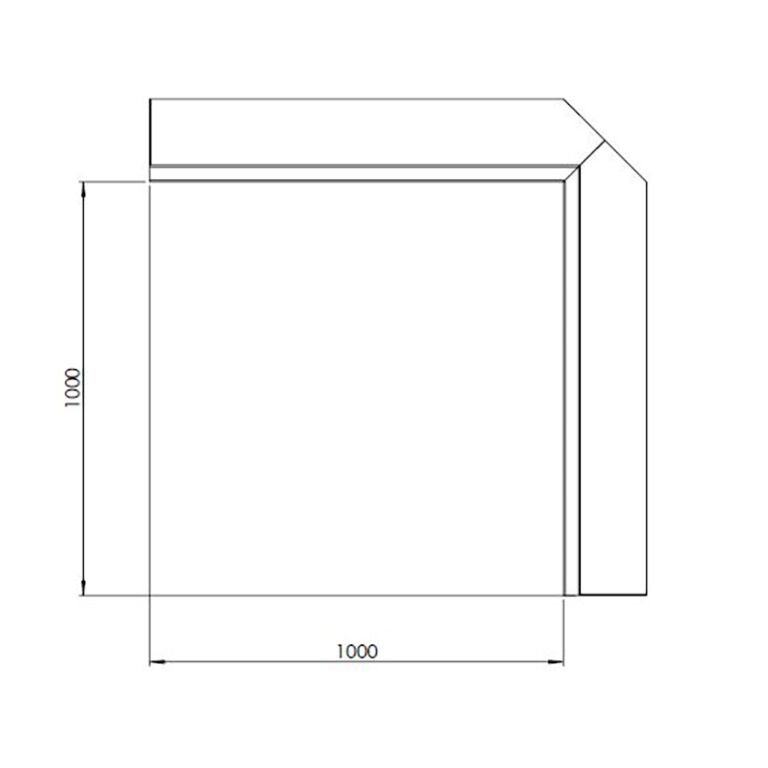 Corten čelični potporni zid unutarnji kut 100 x 100 cm (visina 30 cm)