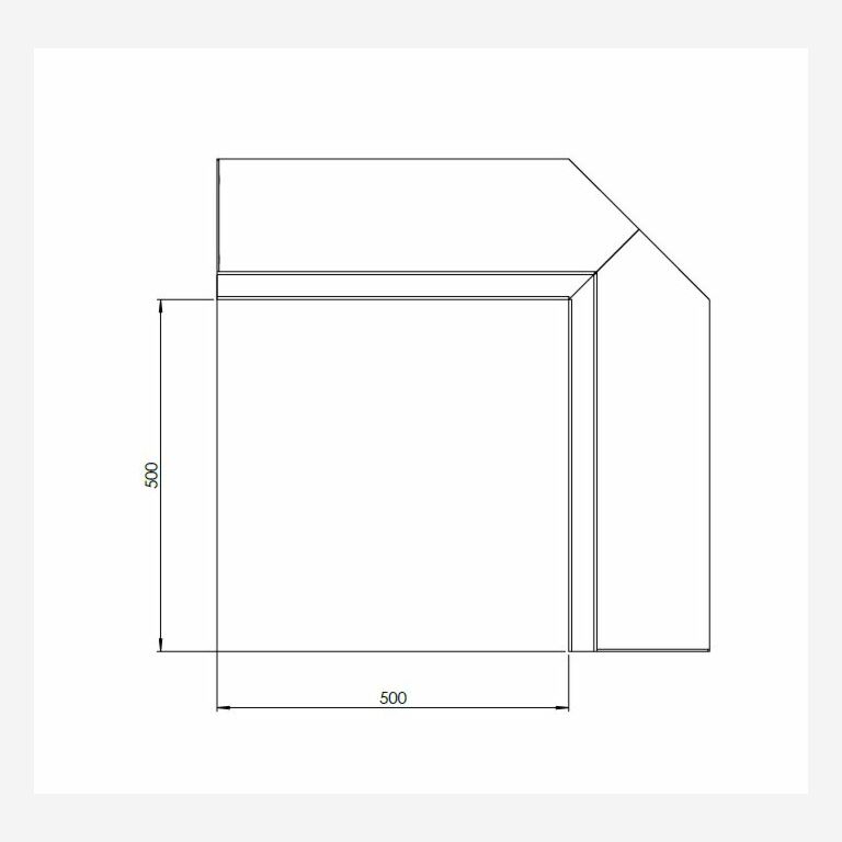 Corten čelični potporni zid unutarnji kut 50 x 50 cm (visina 50 cm)