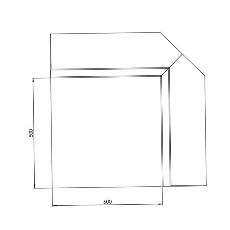 Corten čelični potporni zid unutarnji kut 50 x 50 cm (visina 30 cm)