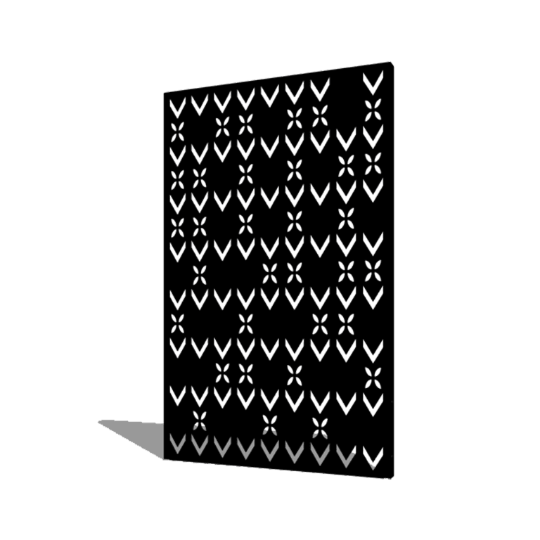 Praškasto lakirane čelični vrtni panel motiv krova kompozicija 3 120 x 6 x 190 cm
