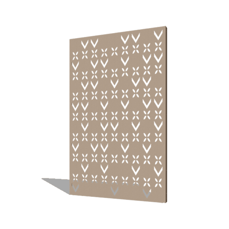 Praškasto lakirane čelični vrtni panel motiv krova kompozicija 5 120 x 6 x 190 cm