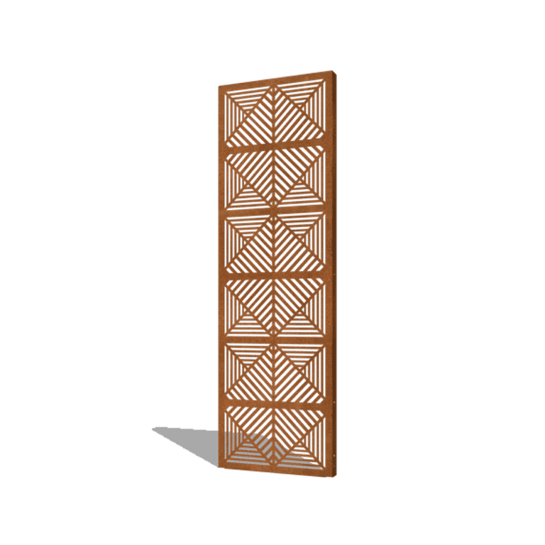 Corten čelični vrtni panel linije kompozicija 1 60 x 6 x 190 cm
