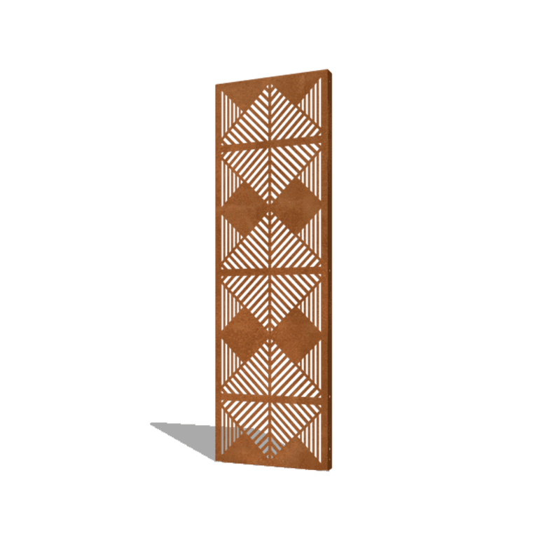 Corten čelični vrtni panel linije kompozicija 3 60 x 6 x 190 cm