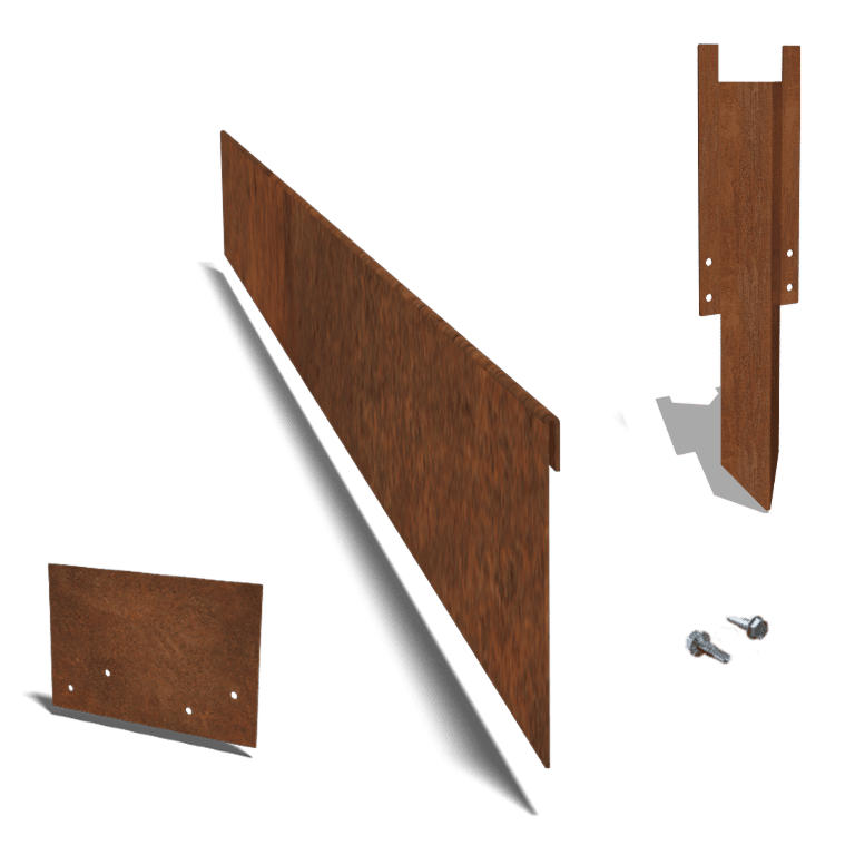 Corten čelične rubnjaci za travnjak izravnato 23 cm kompletni set po 15 metara
