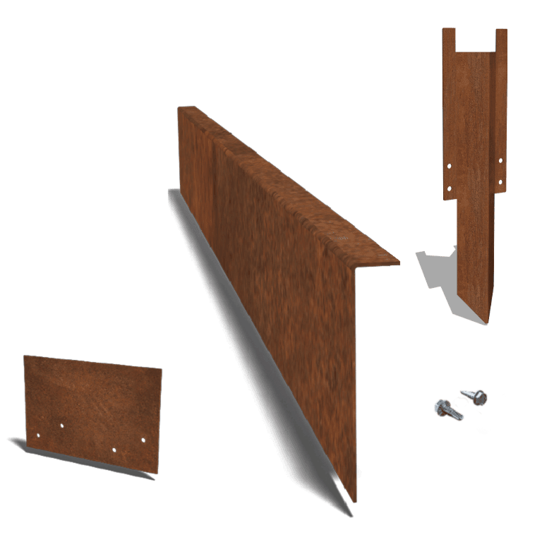 Corten čelične rubnjaci za travnjak kutno 22 cm kompletnu set po 15 metara
