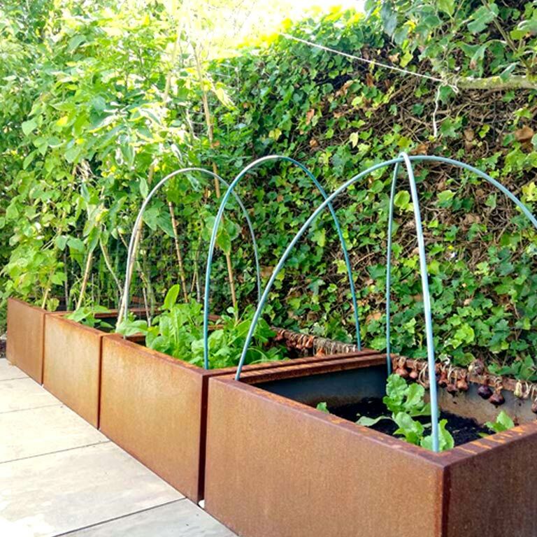 Zavarena corten čelična tegla za cvijeće Montana 80 x 80 x 40 cm