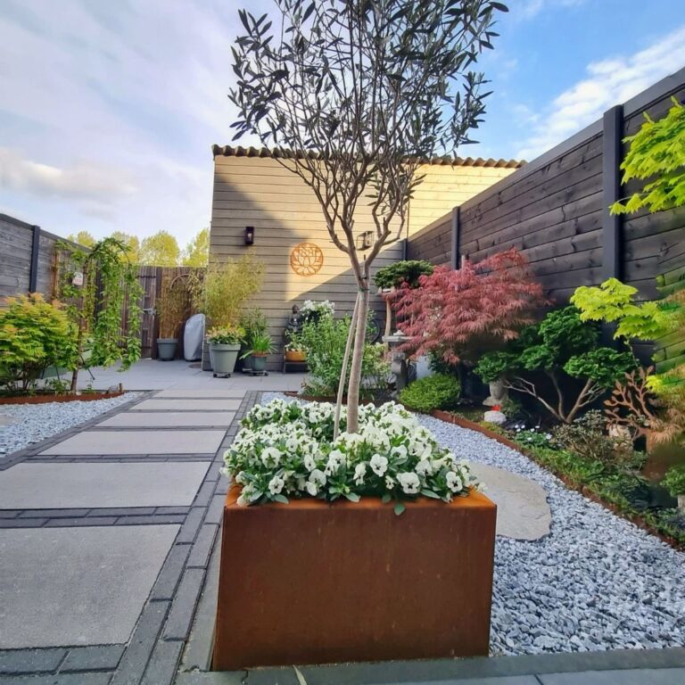 Corten čelična zidna dekoracija Cvijet lotosa
