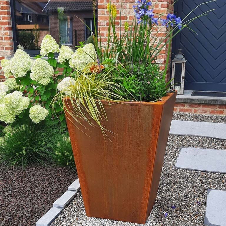 Zavarena corten čelična tegla za cvijeće Konus 80 x 80 x 100 cm