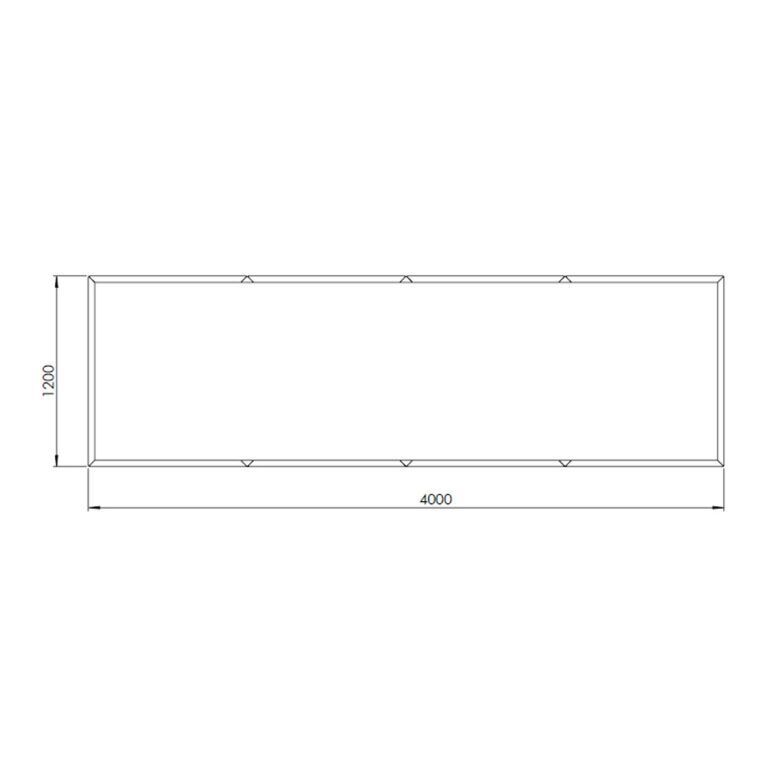 Praškasto lakirana čelična tegla za cvijeće Texas xxl 400 x 120 cm
