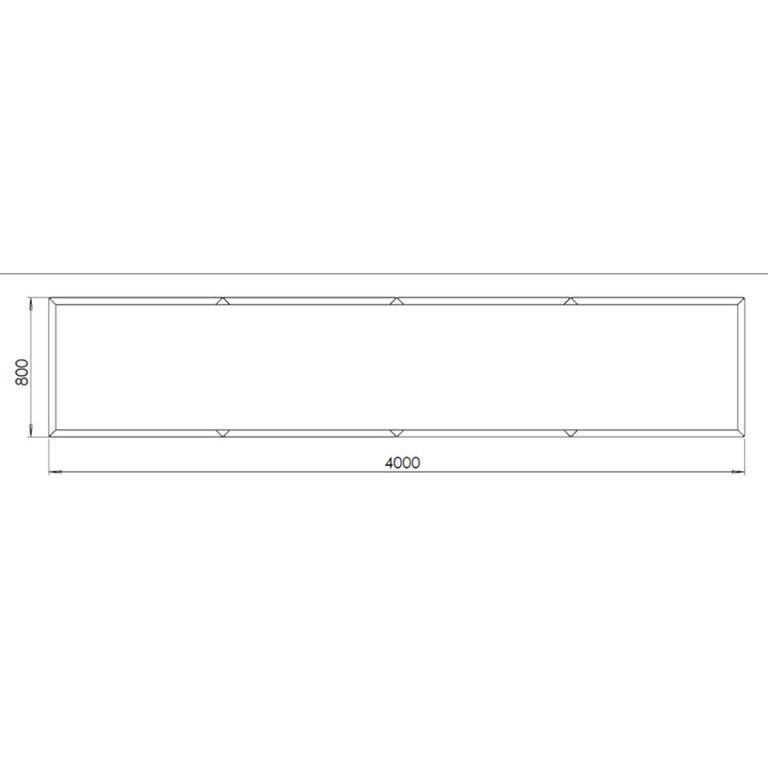 Praškasto lakirana čelična tegla za cvijeće Texas xxl 400 x 80 cm