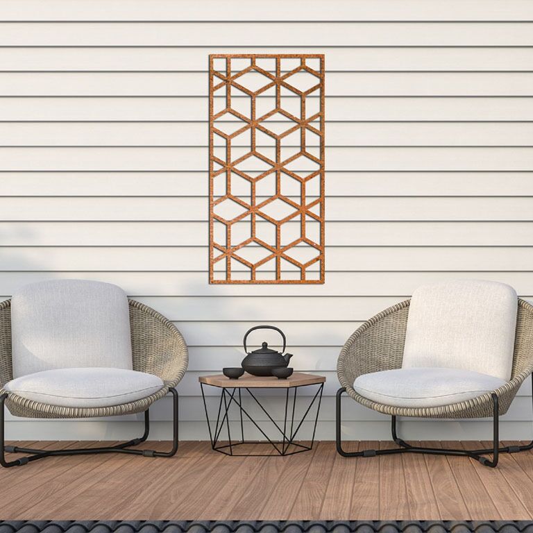 Corten čelična zidna dekoracija Geometrijski oblici 2.0