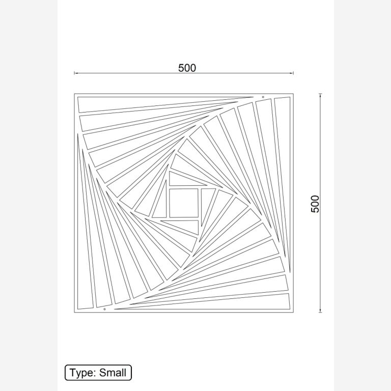 Metalna zidna dekoracija Geometrijski oblici 3.0