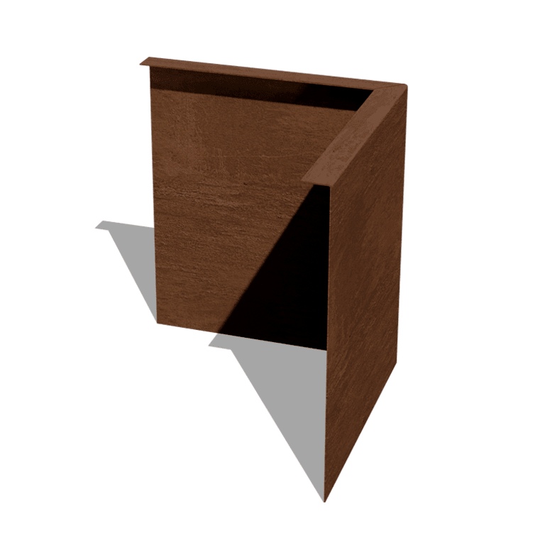 Corten čelične rubnjaci za travnjak kutno 34 cm vanjski kut