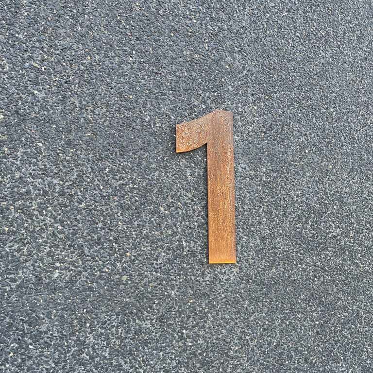 Corten čelični kućni broj 1 - 30 cm