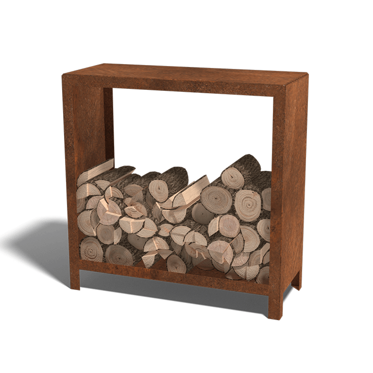 Corten čelično spremište za drva Indiana 100 x 100 x 40 cm