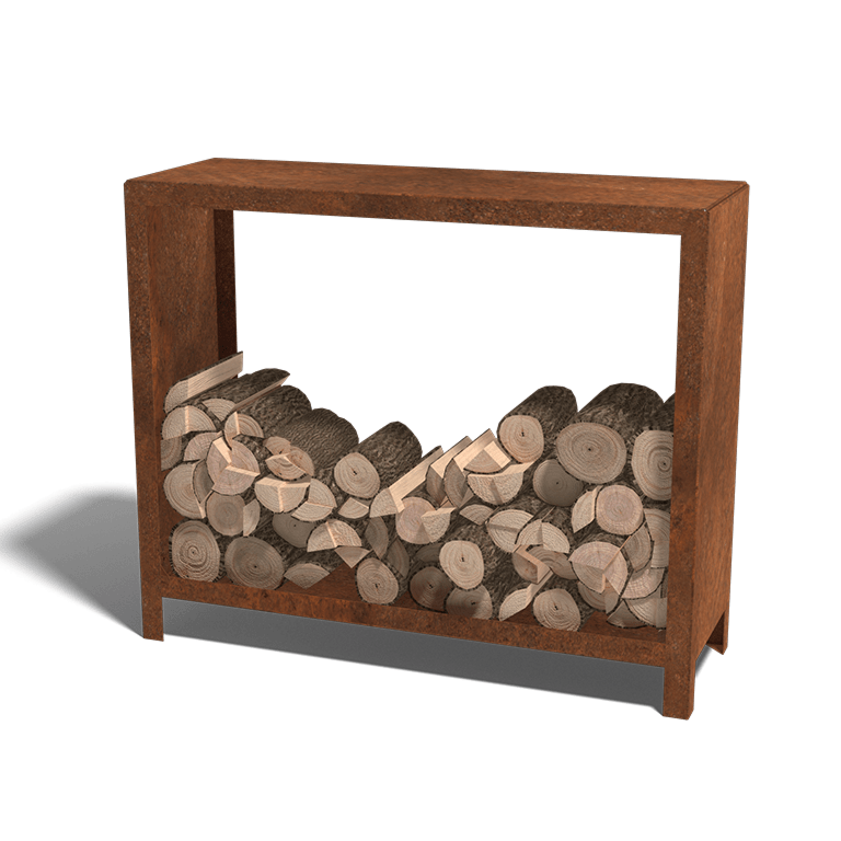 Corten čelično spremište za drva Indiana 100 x 120 x 40 cm