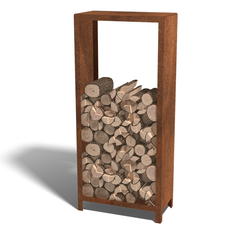 Corten čelično spremište za drva Indiana 180 x 80 x 40 cm