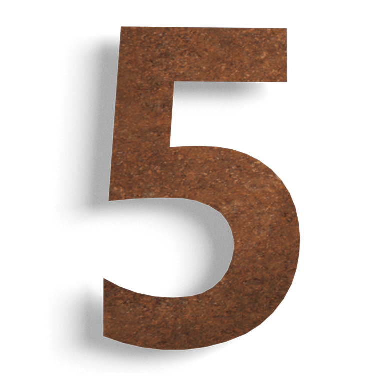 Corten čelični kućni broj 5 - 30 cm