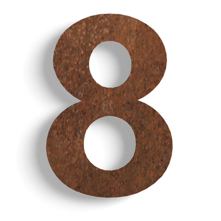 Corten čelični kućni broj 8 - 30 cm