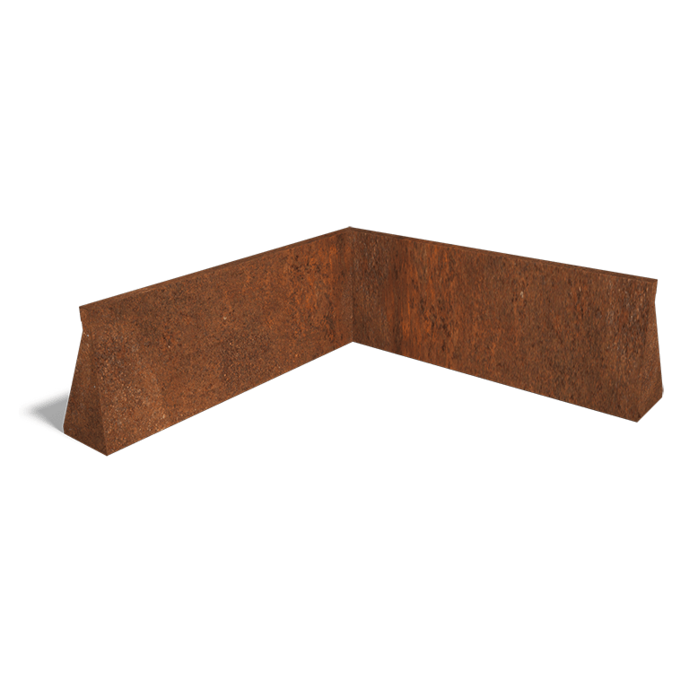Corten čelični potporni zid unutarnji kut 100 x 100 cm (visina 40 cm)