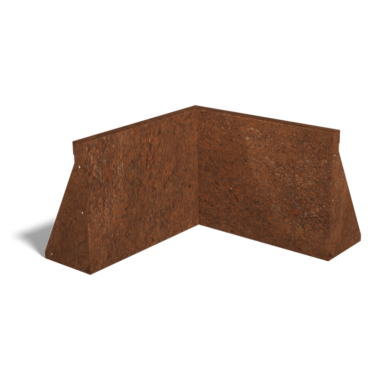Corten čelični potporni zid unutarnji kut 50 x 50 cm (visina 40 cm)