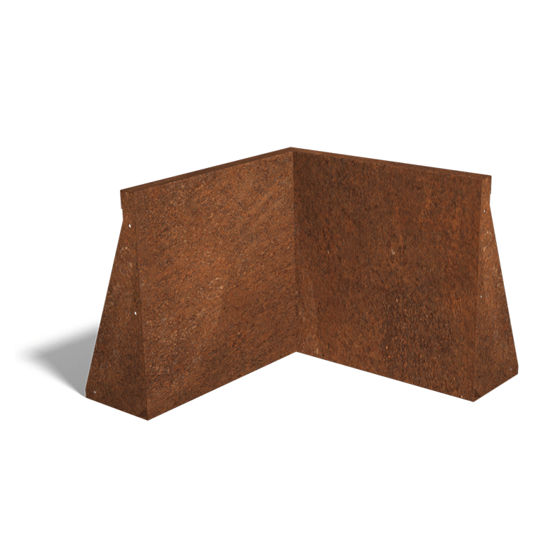Corten čelični potporni zid unutarnji kut 50 x 50 cm (visina 50 cm)
