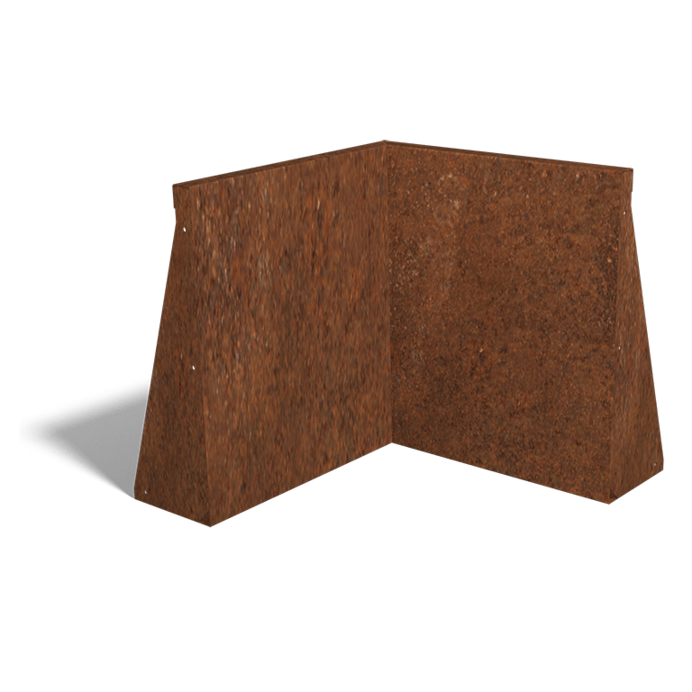 Corten čelični potporni zid unutarnji kut 50 x 50 cm (visina 60 cm)