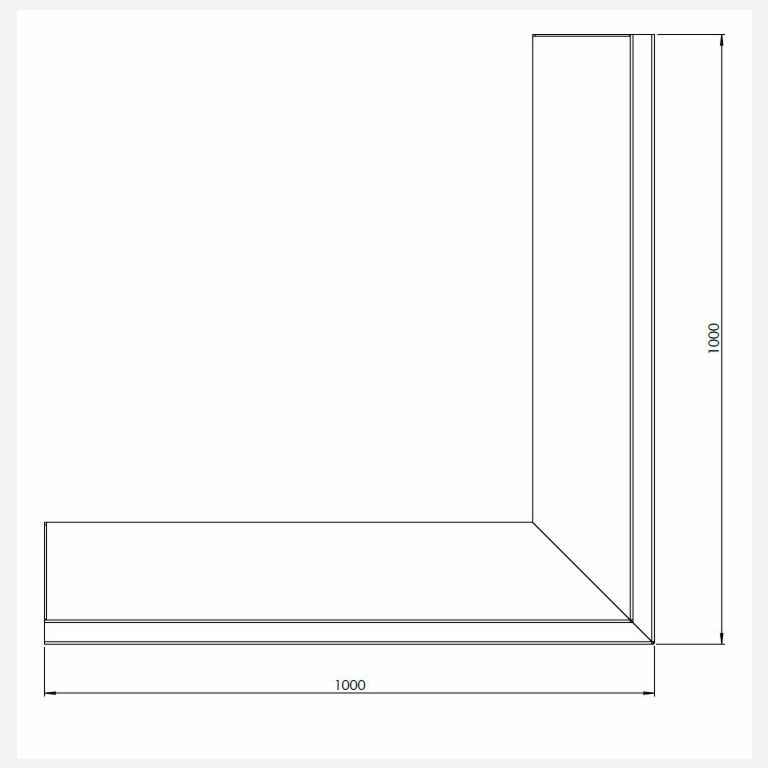Corten čelični potporni zid vanjski kut 100 x 100 cm (visina 50 cm)