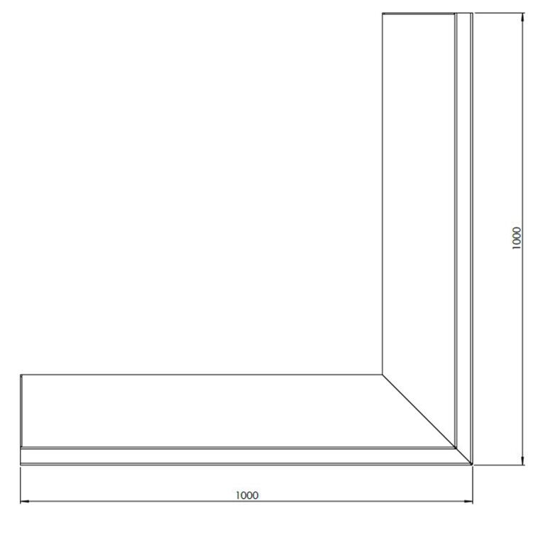 Praškasto lakirane čelični potporni zid vanjski kut 100 x 100 cm (visina 50 cm)
