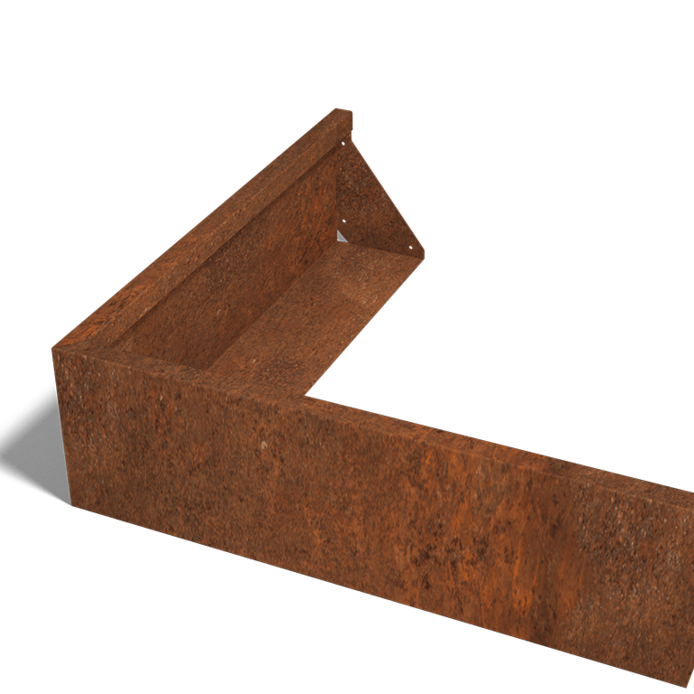 Corten čelični potporni zid vanjski kut 100 x 100 cm (visina 30 cm)