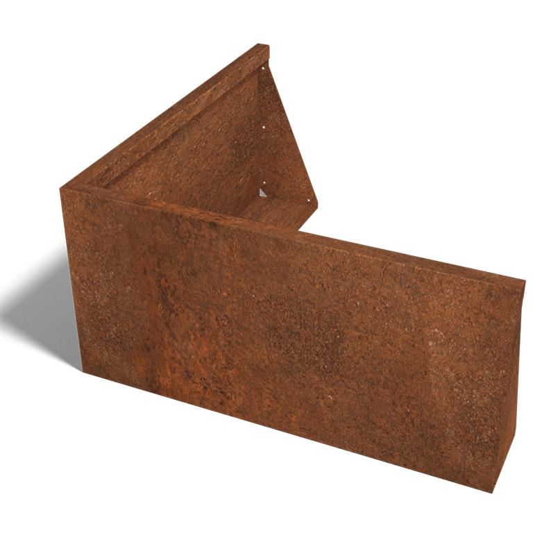 Corten čelični potporni zid vanjski kut 100 x 100 cm (visina 50 cm)